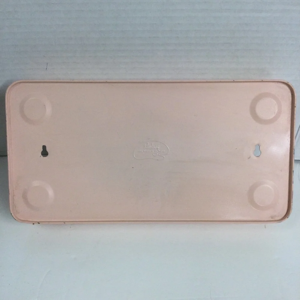 Vintage Ransburg Pink Gold Floral Metal Tissue Box Holder Mountable